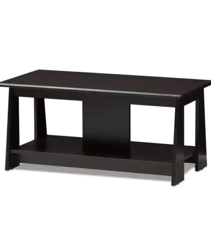 slide 2 of 8, Contemporary Dark Brown Coffee Table by Baxton Studio