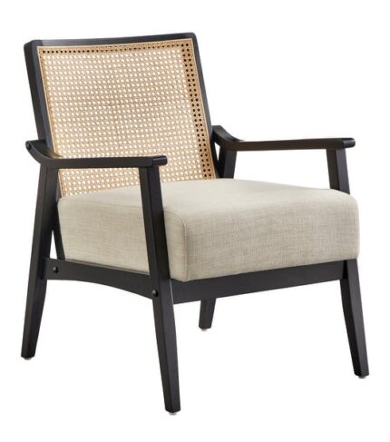 slide 3 of 11, Lifestorey Serena Cane and Solid Wood Accent Chair